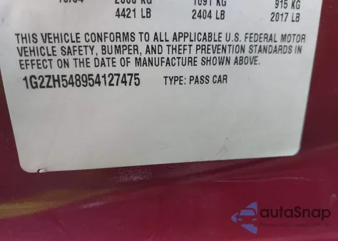 2005 Pontiac G6 Gt z USA, uszkodzony, nr VIN 1G2ZH548954127475